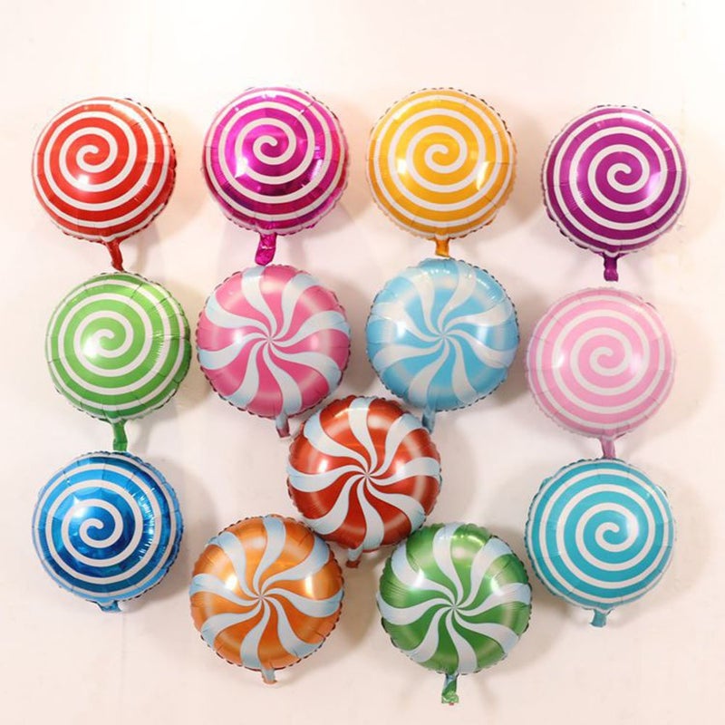 Oiuros 42 pcs 18" Sweet Candy Balloons, Round Lollipop Balloon, Birthday Wedding Party Balloons, Party Supplies - Image 2